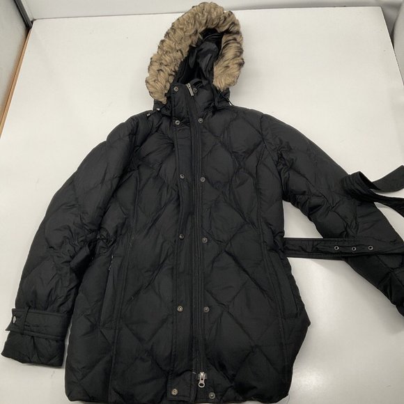 Lands' End Black Waterproof Faux Fur Hood Goose Down Parka Coat Jacket W… - Picture 4 of 6